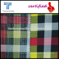 check plaid pattern printed on cotton poplin weave within slub fiber fabric light weight 121 gsm for shirt